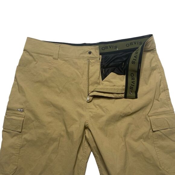 Orvis Nylon Spandex Cargo Shorts Khaki Men’s Sz 38 - Picture 2 of 16